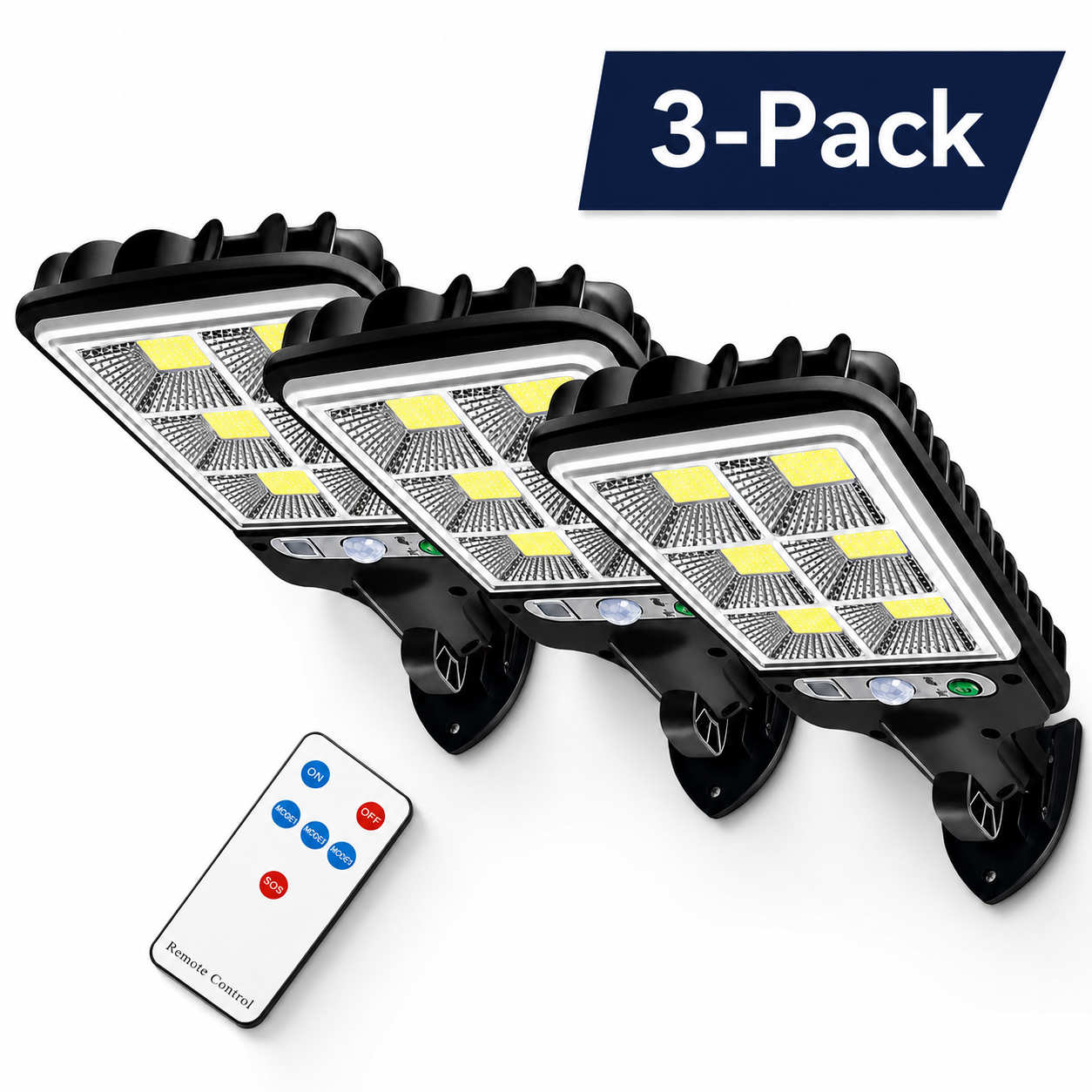 Solar Motion Sensor Security Light | 3 Lighting Modes + Remote