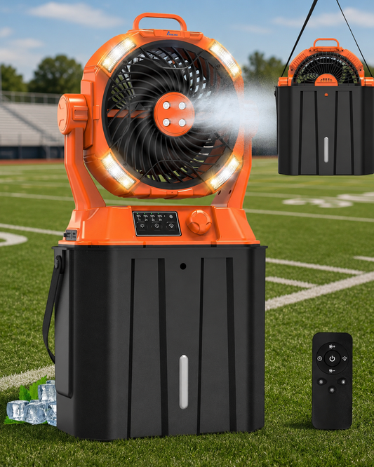 Portable Rechargeable Misting Fan for Hot Game Days